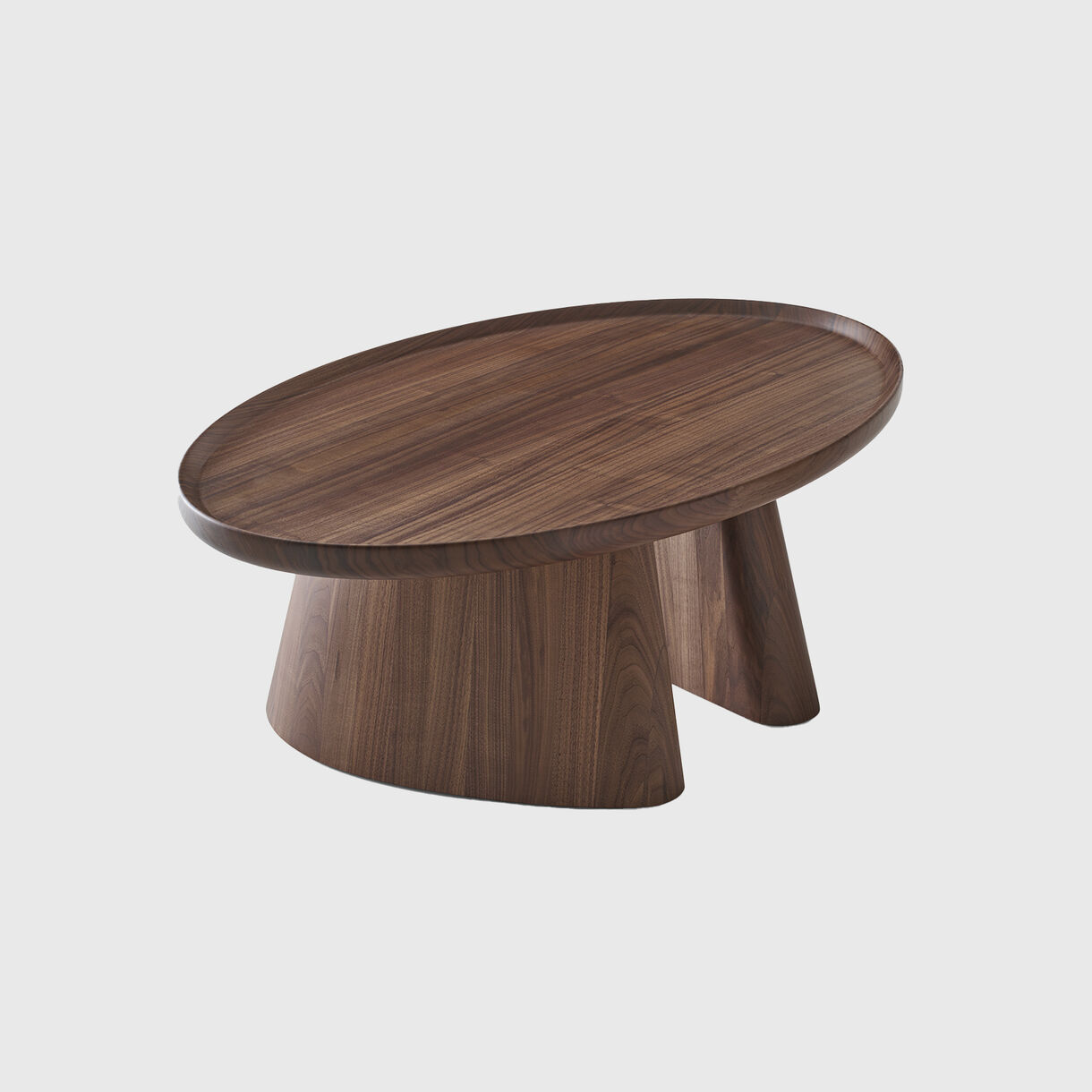 Bi-Ped Coffee Table, Ellipse, Walnut